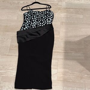 Chic Black and White Patterned Dress